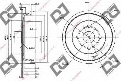 DJ PARTS br1077 -  Тормозной барабан